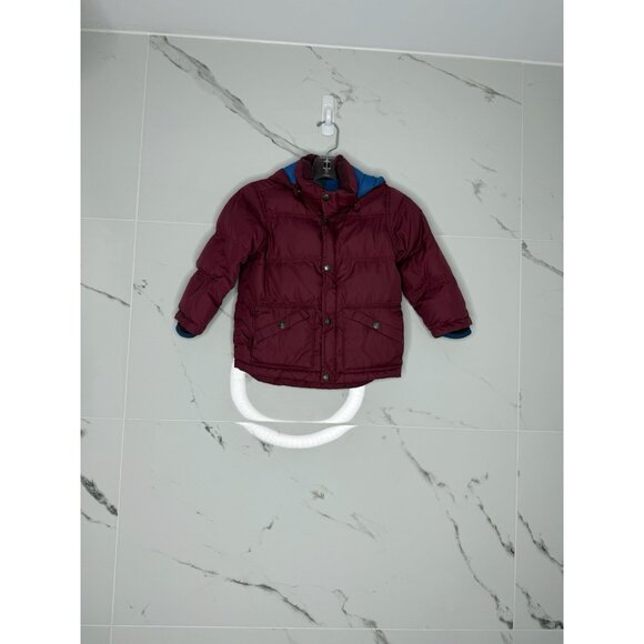 Lands End Jacket Toddler 4T Reversible Puffer Coat Goose Down Hooded Warm Winter - Picture 1 of 7